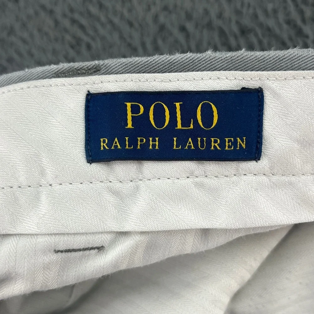 Polo Ralph Lauren Classic Fit Chino Pants‎ Mens 34x34 Gray Cotton Flat Front